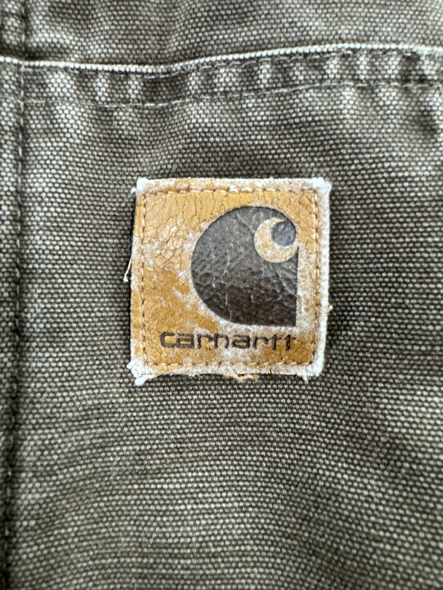 VTG Carhartt JQ382 DKB Active Jacket 2XL Tall Quilted Lined Distressed Faded 90s