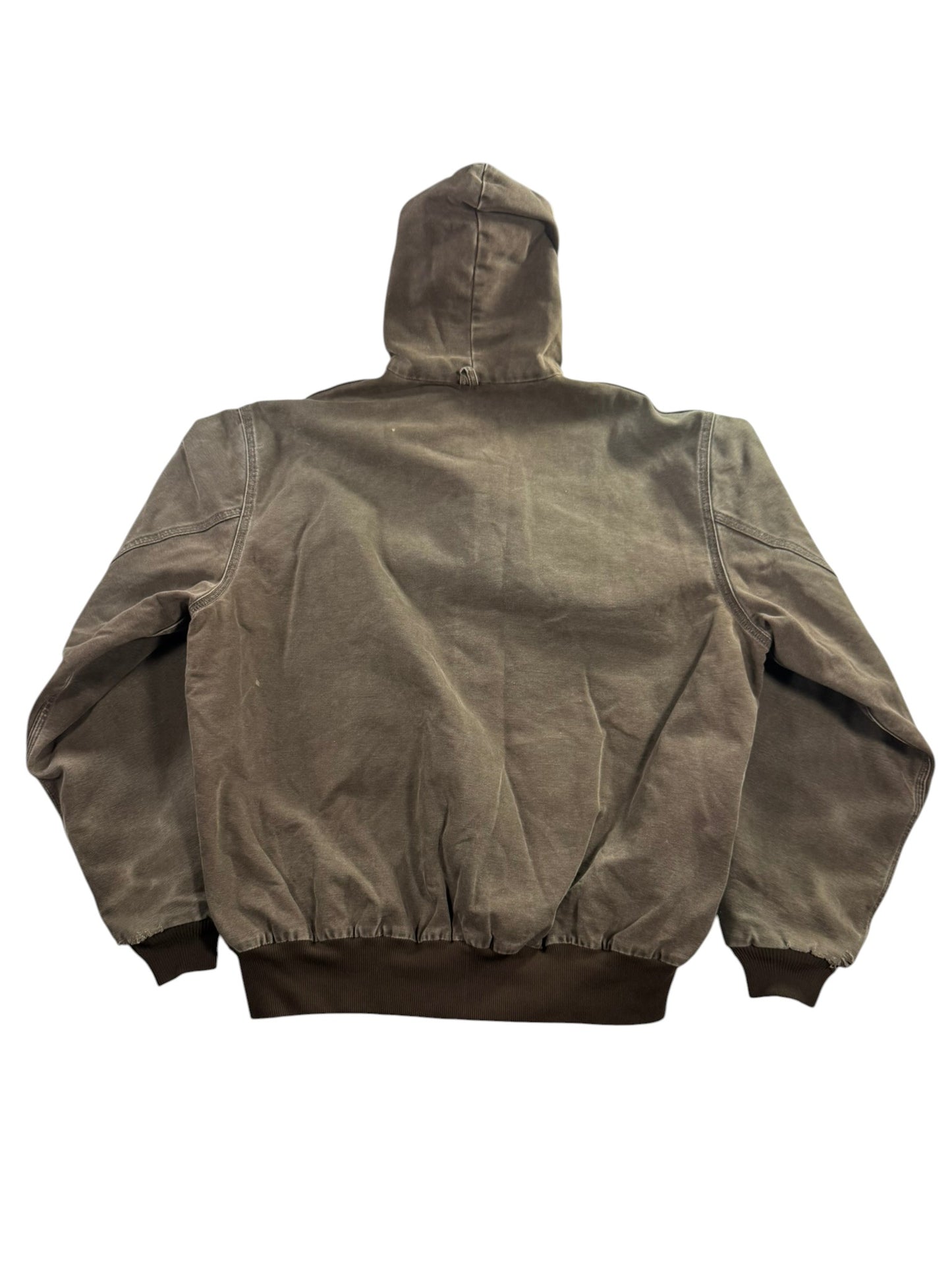 VTG Carhartt JQ382 DKB Active Jacket 2XL Tall Quilted Lined Distressed Faded 90s