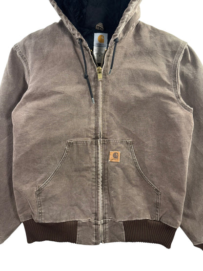 Vintage Carhartt J130 CHT Faded Brown Active Jacket Duck Canvas Quilted Men's S - RARE