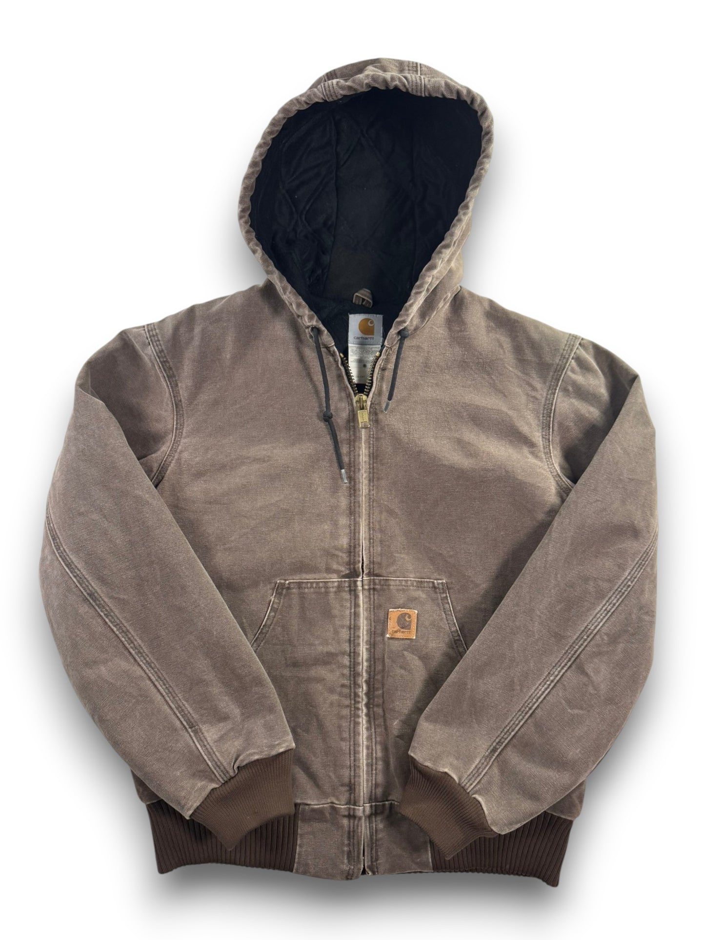 Vintage Carhartt J130 CHT Faded Brown Active Jacket Duck Canvas Quilted Men's S - RARE