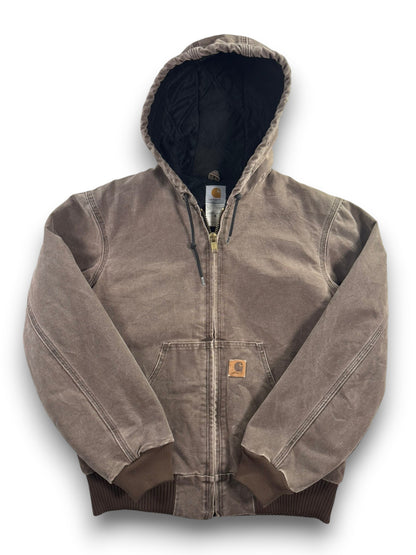 Vintage Carhartt J130 CHT Faded Brown Active Jacket Duck Canvas Quilted Men's S - RARE