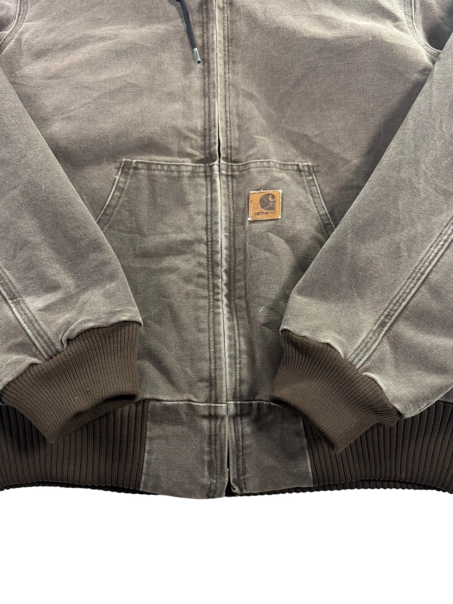 Vintage Carhartt J130 CHT Faded Brown Active Jacket Duck Canvas Quilted Men's S - RARE