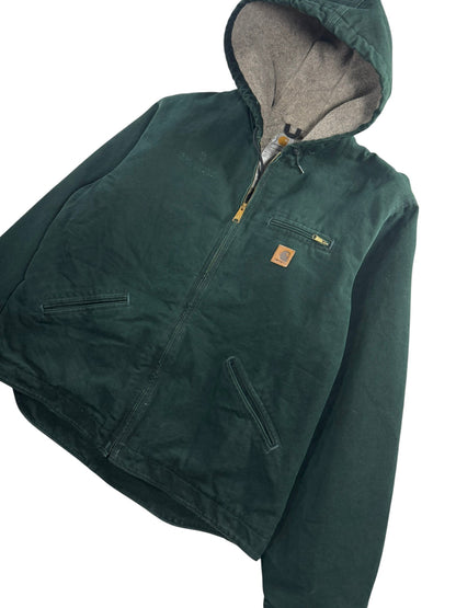 Vintage Y2K Rare Spruce Green Carhartt J141-SPC Full Zip Hooded Jacket Men’s XL