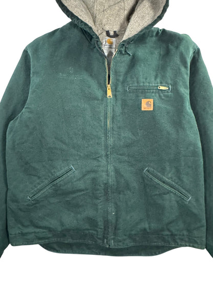 Vintage Y2K Rare Spruce Green Carhartt J141-SPC Full Zip Hooded Jacket Men’s XL