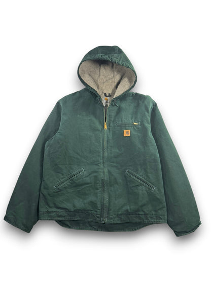 Vintage Y2K Rare Spruce Green Carhartt J141-SPC Full Zip Hooded Jacket Men’s XL