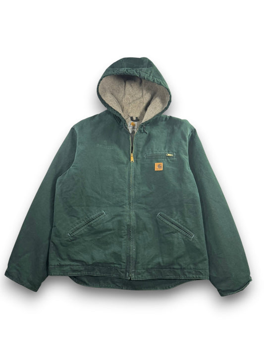 Vintage Y2K Rare Spruce Green Carhartt J141-SPC Full Zip Hooded Jacket Men’s XL