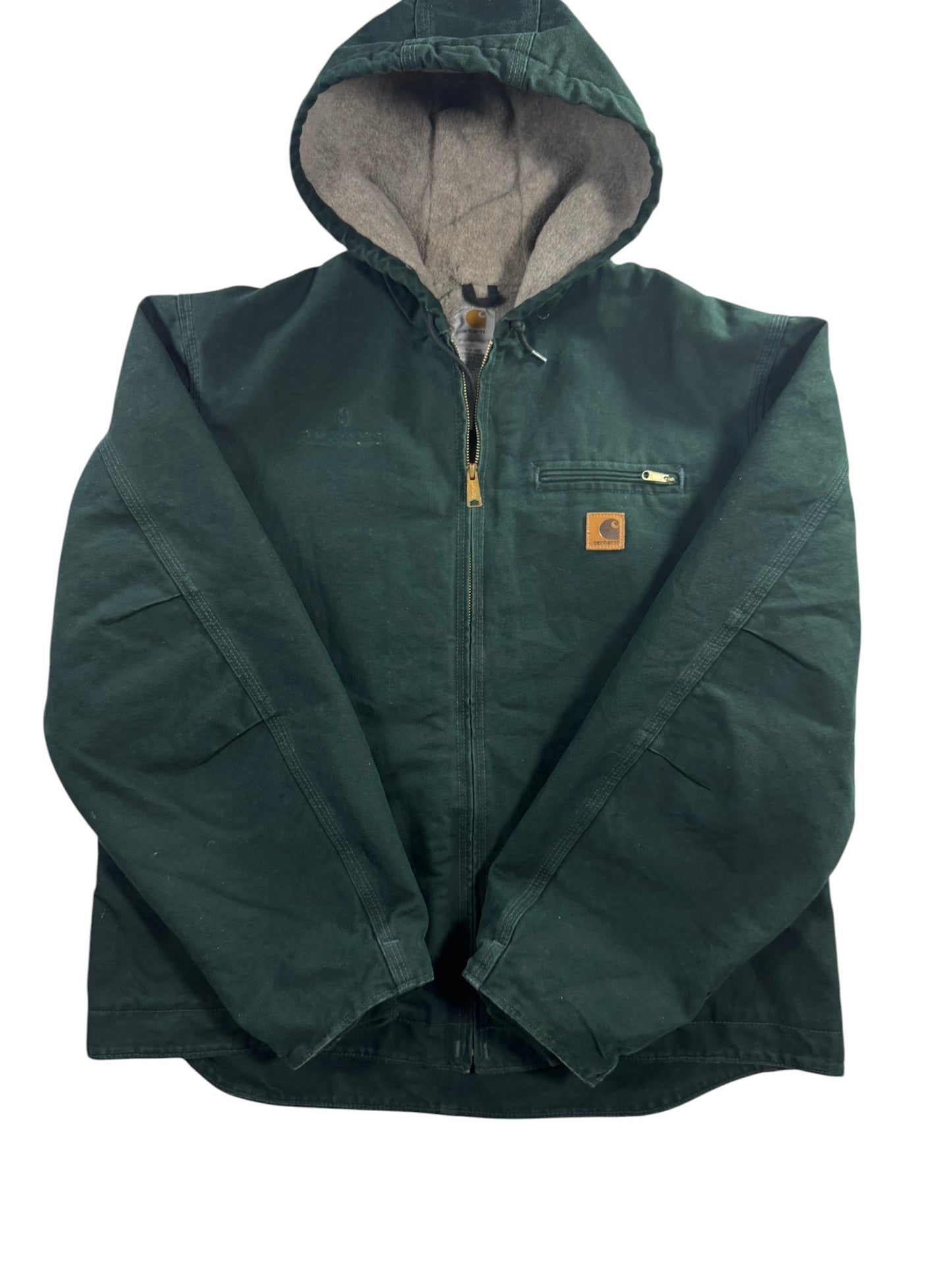 Vintage Y2K Rare Spruce Green Carhartt J141-SPC Full Zip Hooded Jacket Men’s XL