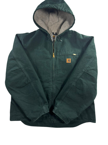Vintage Y2K Rare Spruce Green Carhartt J141-SPC Full Zip Hooded Jacket Men’s XL