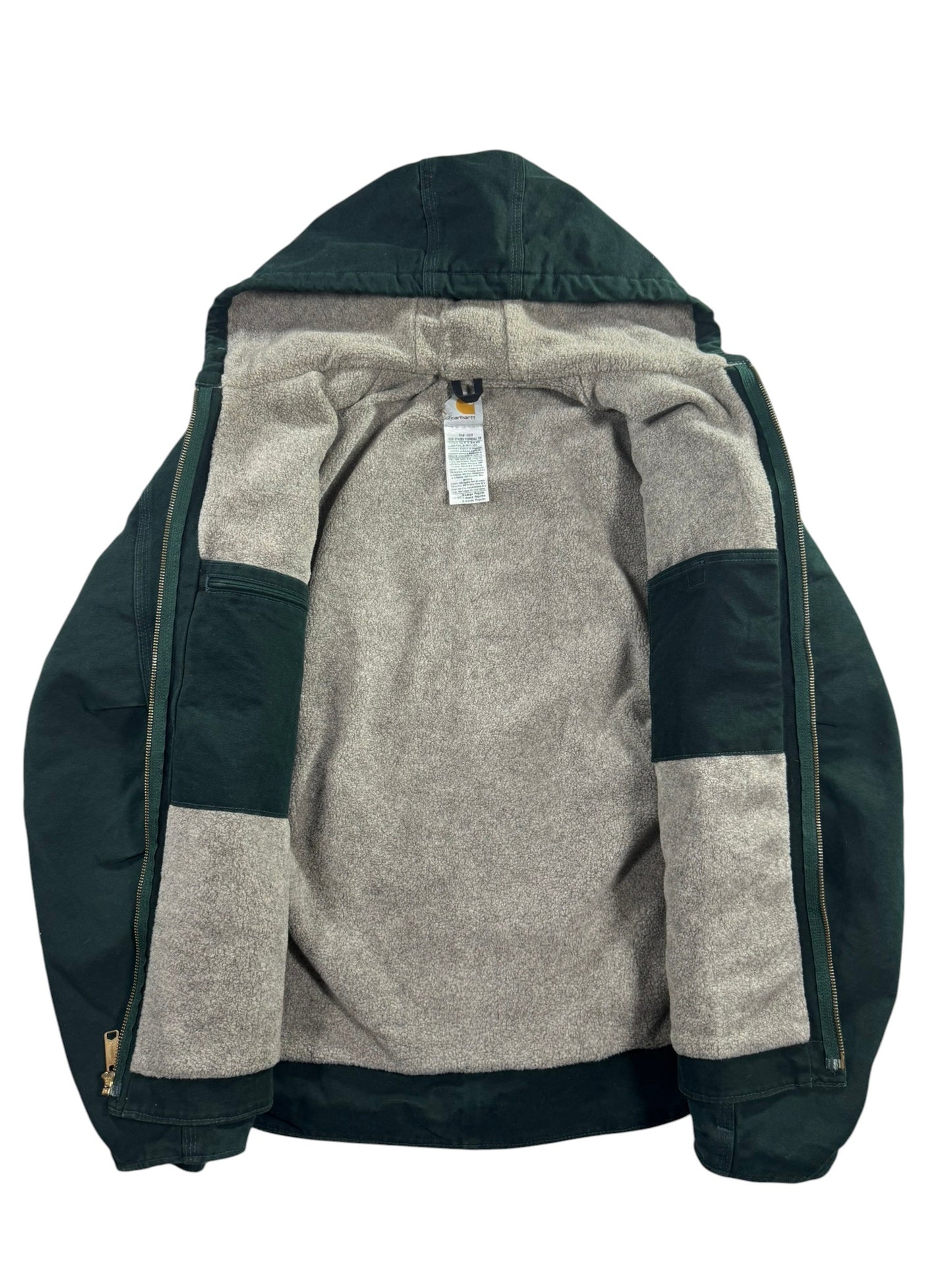 Vintage Y2K Rare Spruce Green Carhartt J141-SPC Full Zip Hooded Jacket Men’s XL