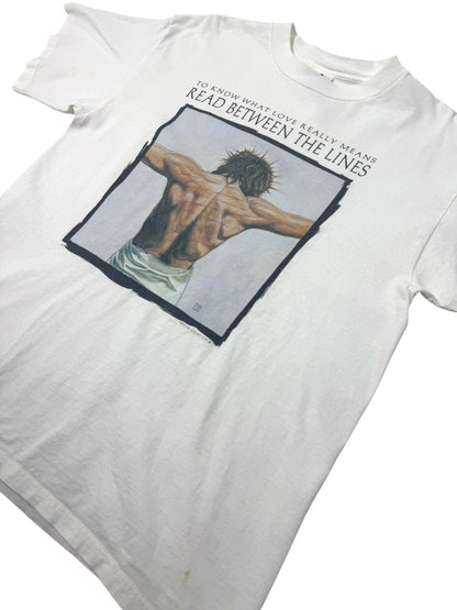 Vintage Crucified Jesus “Read Between the Lines” Jesus Tee (L)