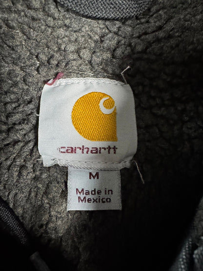 Vintage Carhartt C95-BLK Sherpa Lined Jacket Mens Medium Hooded Chore Coat Faded