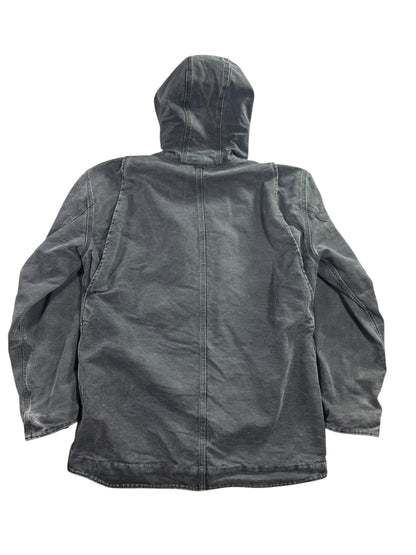Vintage Carhartt C95-BLK Sherpa Lined Jacket Mens Medium Hooded Chore Coat Faded