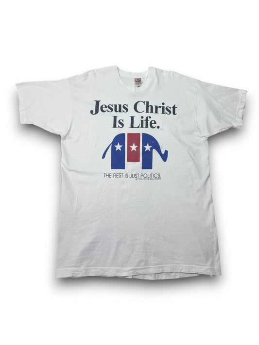 Vintage 1996 Jesus Christ Is Life Political Jesus Tee (XXL)