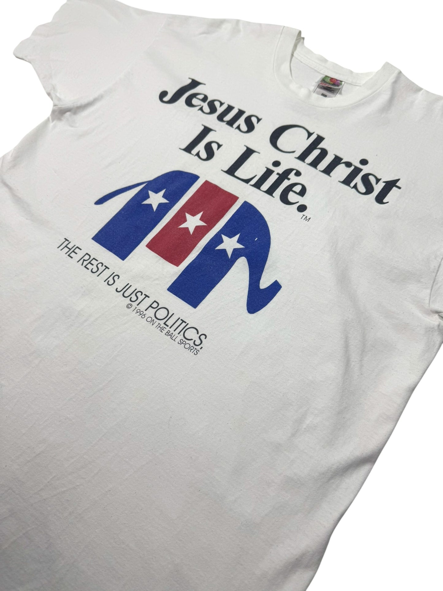Vintage 1996 Jesus Christ Is Life Political Jesus Tee (XXL)