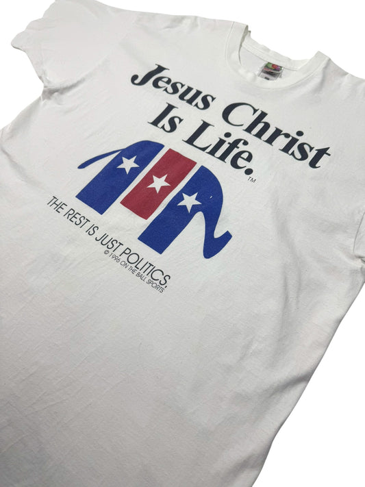 Vintage 1996 Jesus Christ Is Life Political Jesus Tee (XXL)