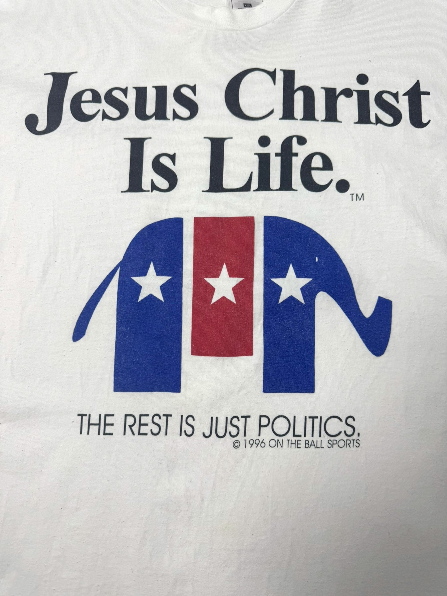 Vintage 1996 Jesus Christ Is Life Political Jesus Tee (XXL)