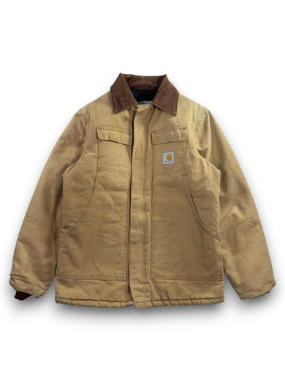 VTG Carhartt CO3 BRN Brown Quilted Lined Chore Coat Mens Sz S/M Regular USA MADE