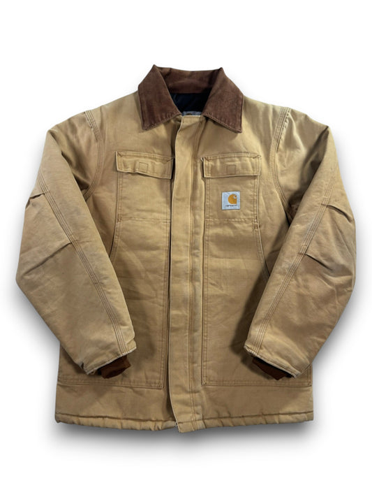 VTG Carhartt CO3 BRN Brown Quilted Lined Chore Coat Mens Sz S/M Regular USA MADE