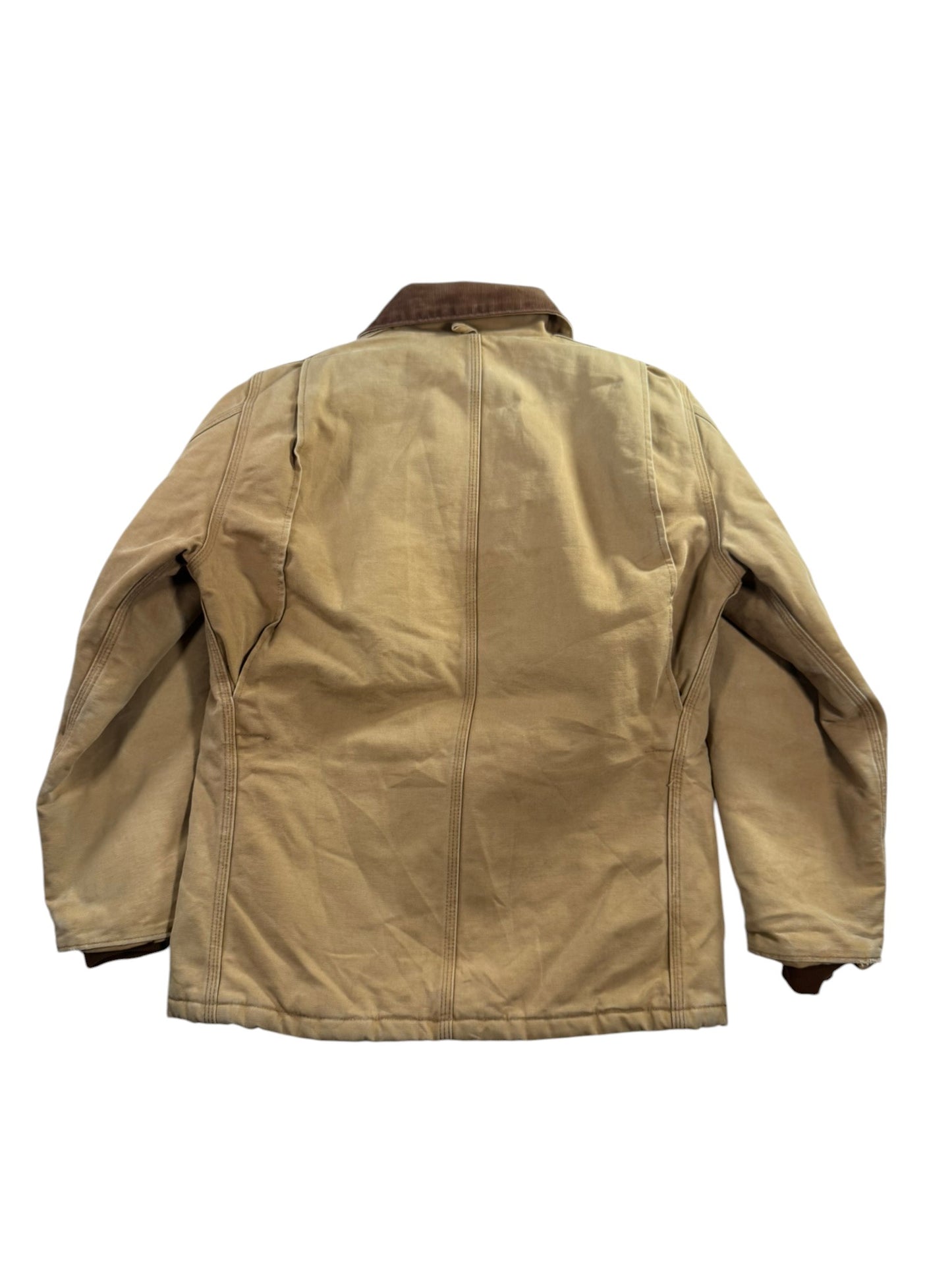 VTG Carhartt CO3 BRN Brown Quilted Lined Chore Coat Mens Sz S/M Regular USA MADE