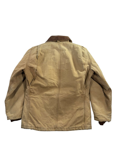 VTG Carhartt CO3 BRN Brown Quilted Lined Chore Coat Mens Sz S/M Regular USA MADE