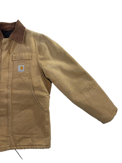 VTG Carhartt CO3 BRN Brown Quilted Lined Chore Coat Mens Sz S/M Regular USA MADE