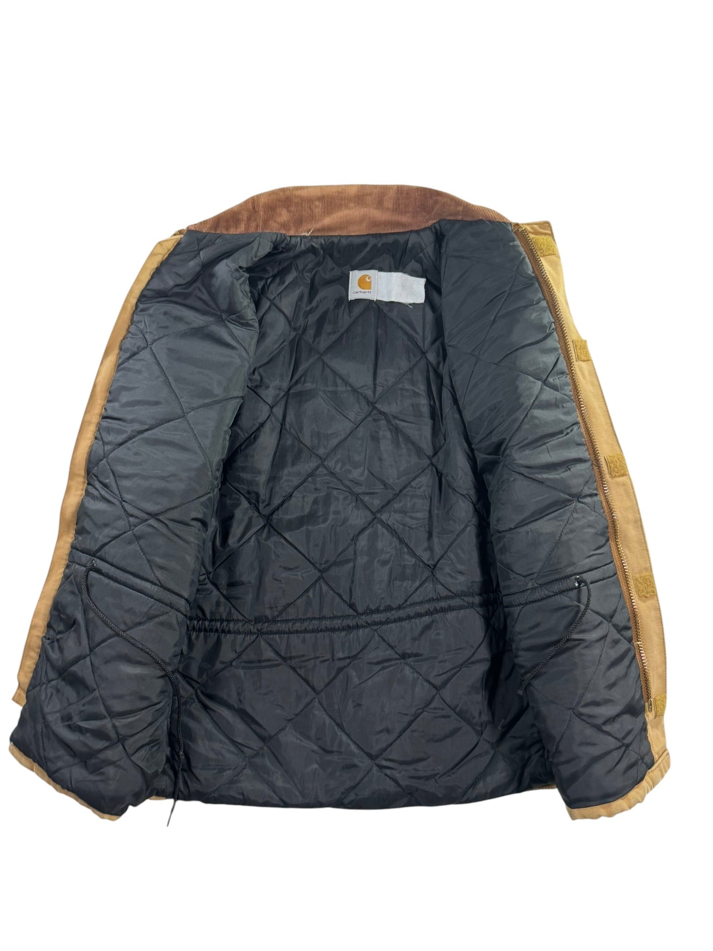 VTG Carhartt CO3 BRN Brown Quilted Lined Chore Coat Mens Sz S/M Regular USA MADE