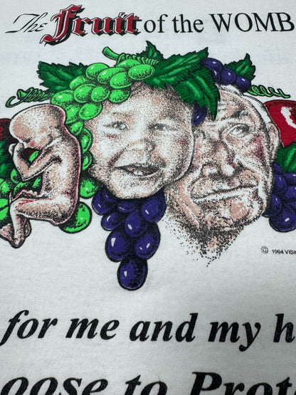 RARE 1994 “The Fruit of the Womb” Pro-Life Jesus Tee (L)