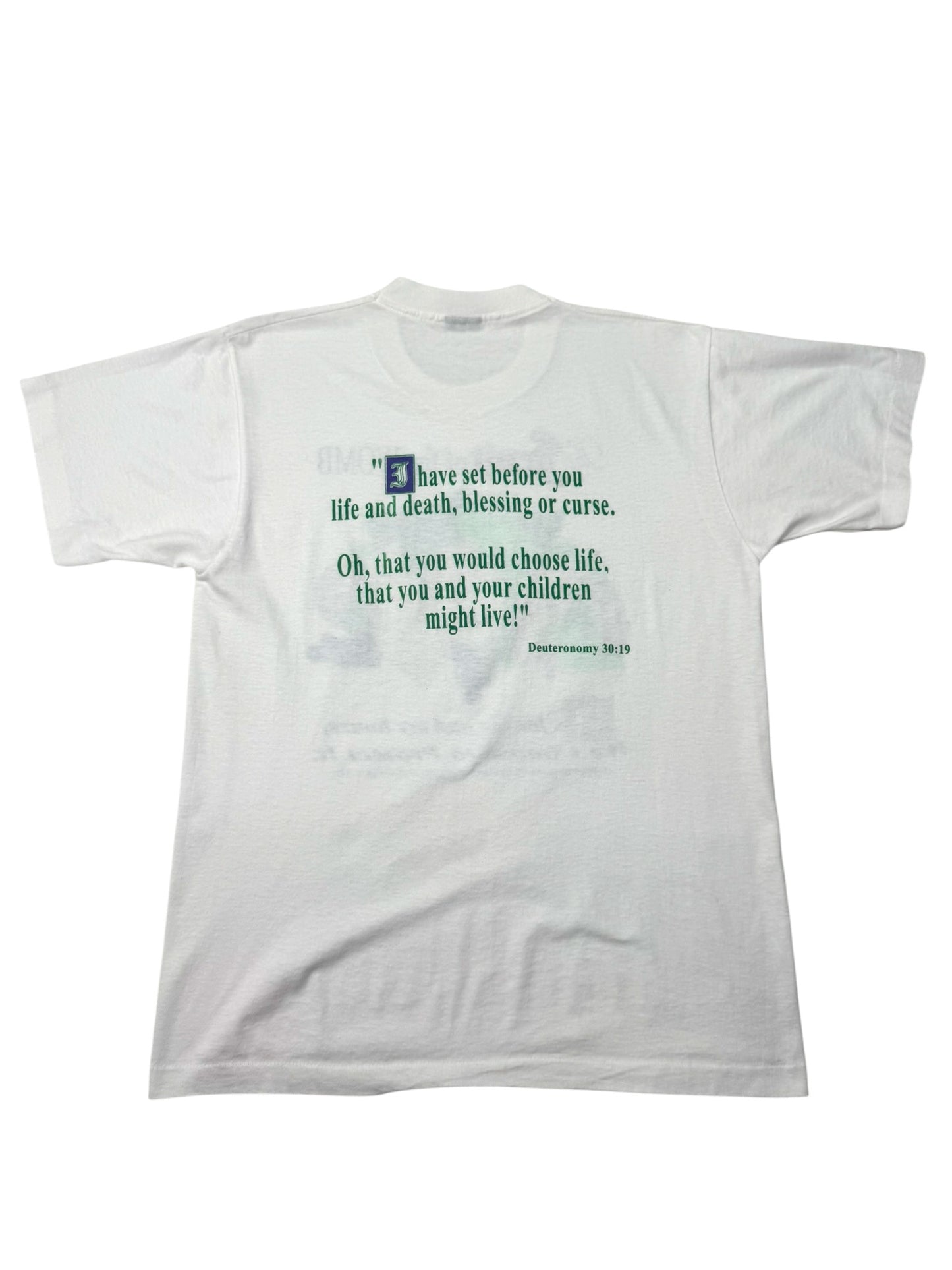 RARE 1994 “The Fruit of the Womb” Pro-Life Jesus Tee (L)