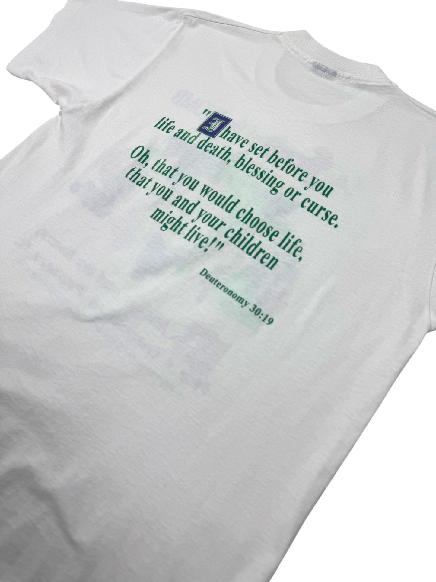 RARE 1994 “The Fruit of the Womb” Pro-Life Jesus Tee (L)