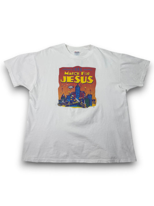 1996 March for Jesus “A World to Win Together” Single Stitch Jesus Tee (XL)