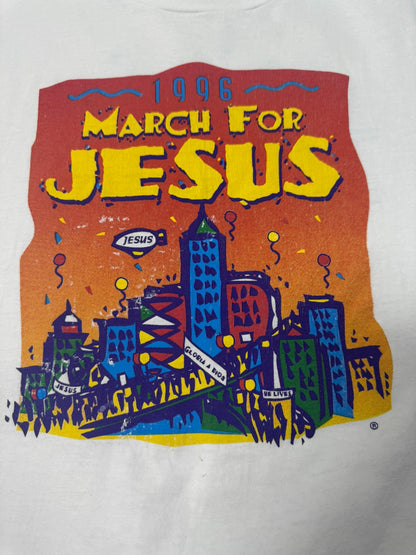 1996 March for Jesus “A World to Win Together” Single Stitch Jesus Tee (XL)