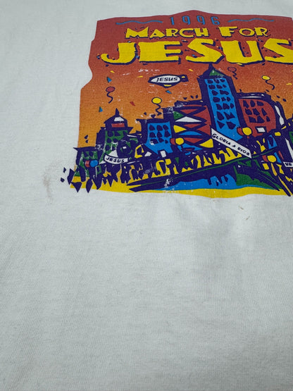 1996 March for Jesus “A World to Win Together” Single Stitch Jesus Tee (XL)