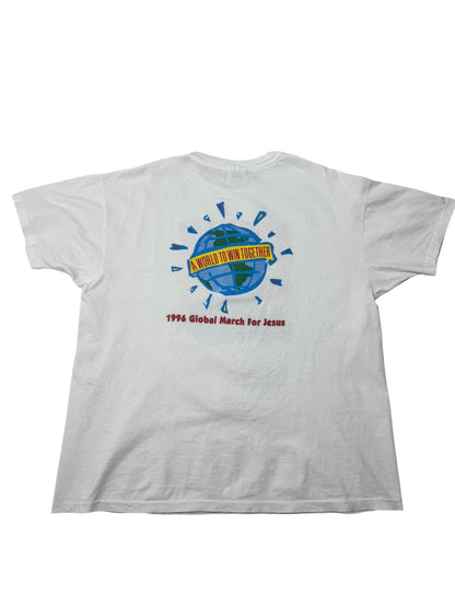1996 March for Jesus “A World to Win Together” Single Stitch Jesus Tee (XL)