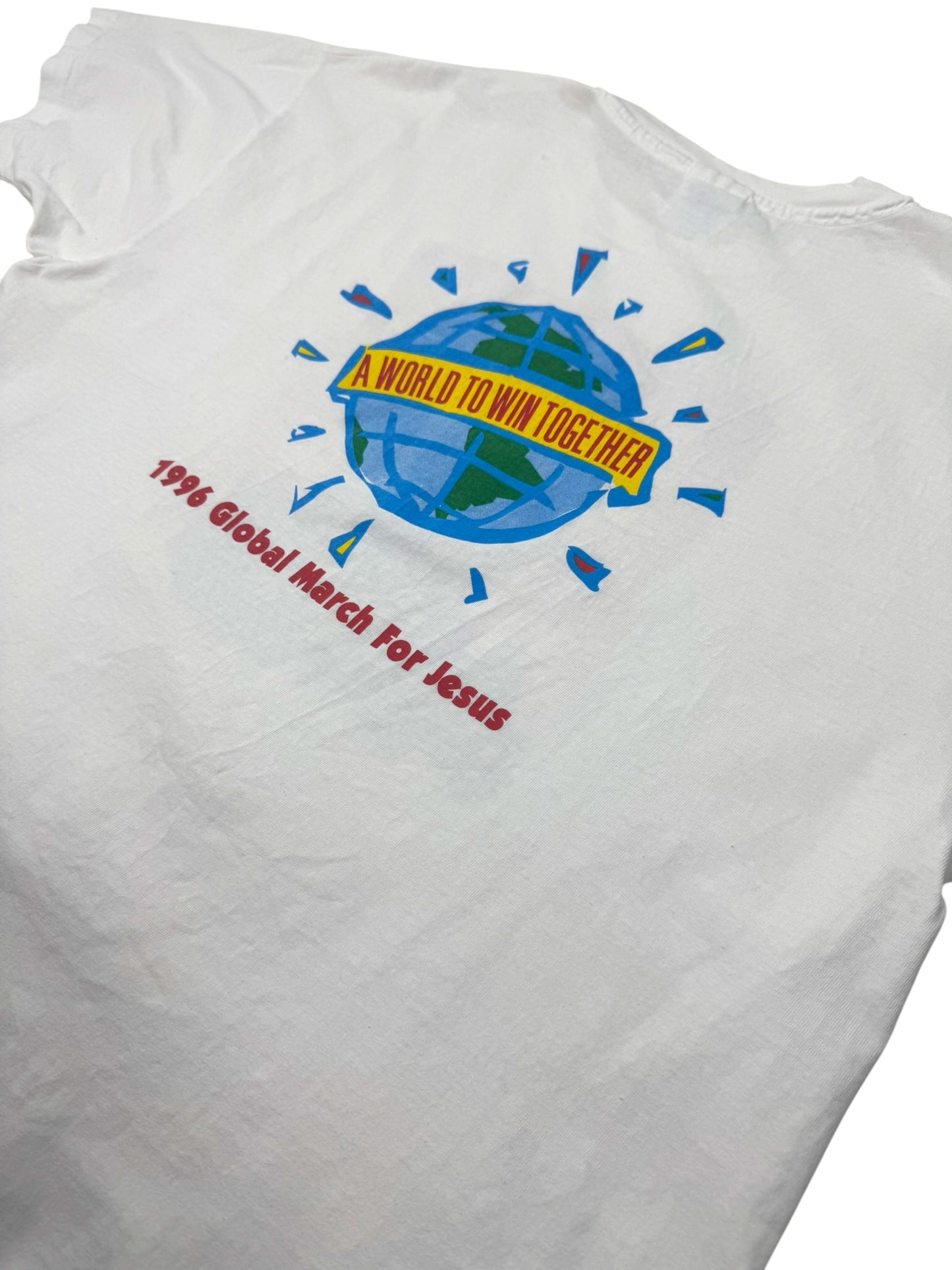 1996 March for Jesus “A World to Win Together” Single Stitch Jesus Tee (XL)