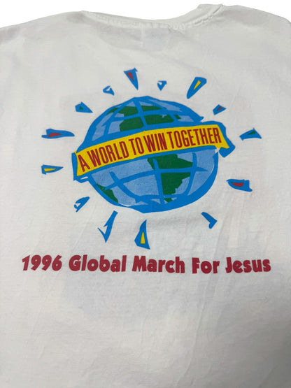 1996 March for Jesus “A World to Win Together” Single Stitch Jesus Tee (XL)