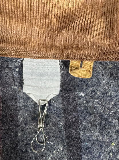 VTG Carhartt Blanket Lined Barn Jacket Chore Union Made Tan Sz 50 XXL Distressed