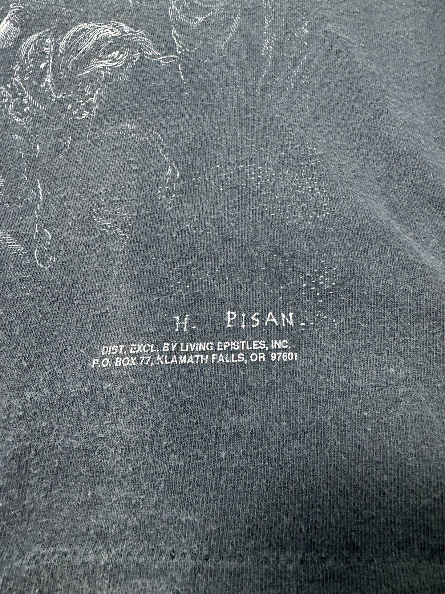 Fader Vintage 1990s Gustave Dore Jesus Crucifixion Isaiah 53:5 Scripture Jesus Tee (L)