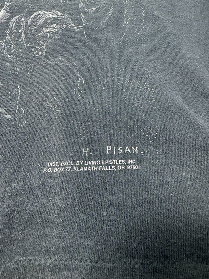 Fader Vintage 1990s Gustave Dore Jesus Crucifixion Isaiah 53:5 Scripture Jesus Tee (L)