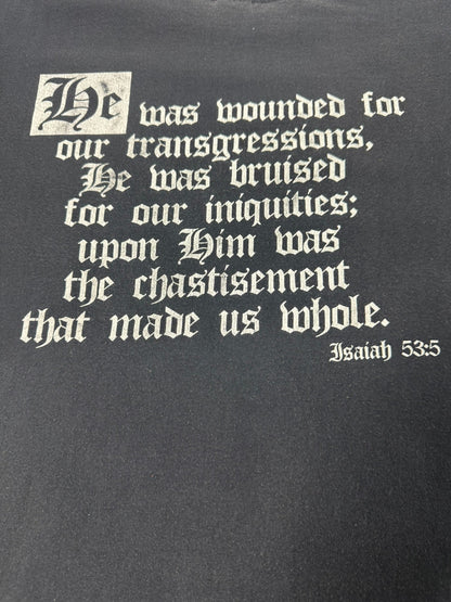 Fader Vintage 1990s Gustave Dore Jesus Crucifixion Isaiah 53:5 Scripture Jesus Tee (L)