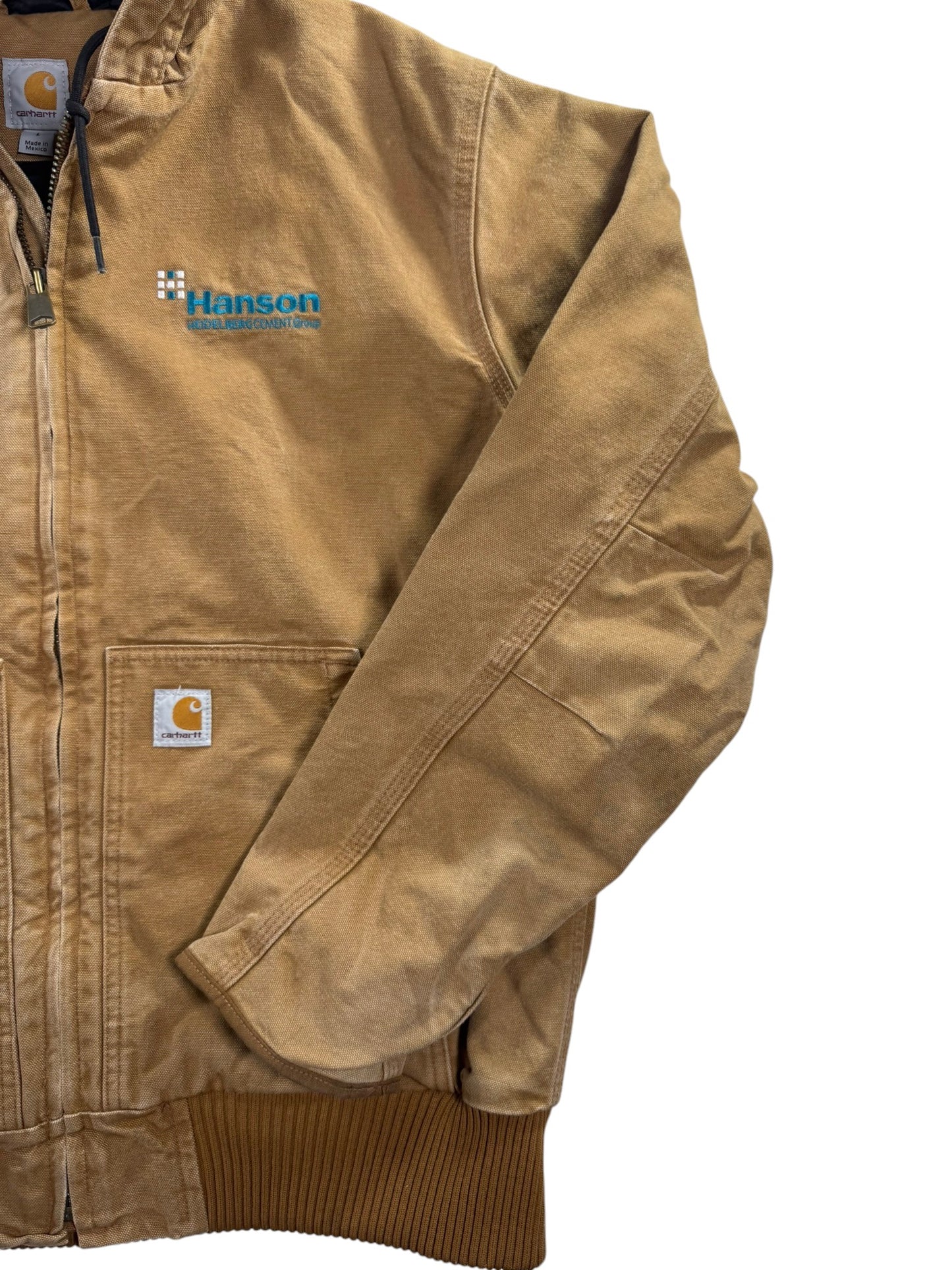 Carhartt Active Jacket Men's Size L Washed Duck Quilt Lined Insulated 104050 BRN