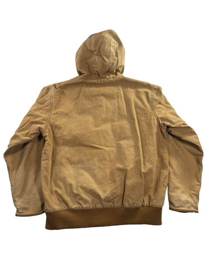 Carhartt Active Jacket Men's Size L Washed Duck Quilt Lined Insulated 104050 BRN