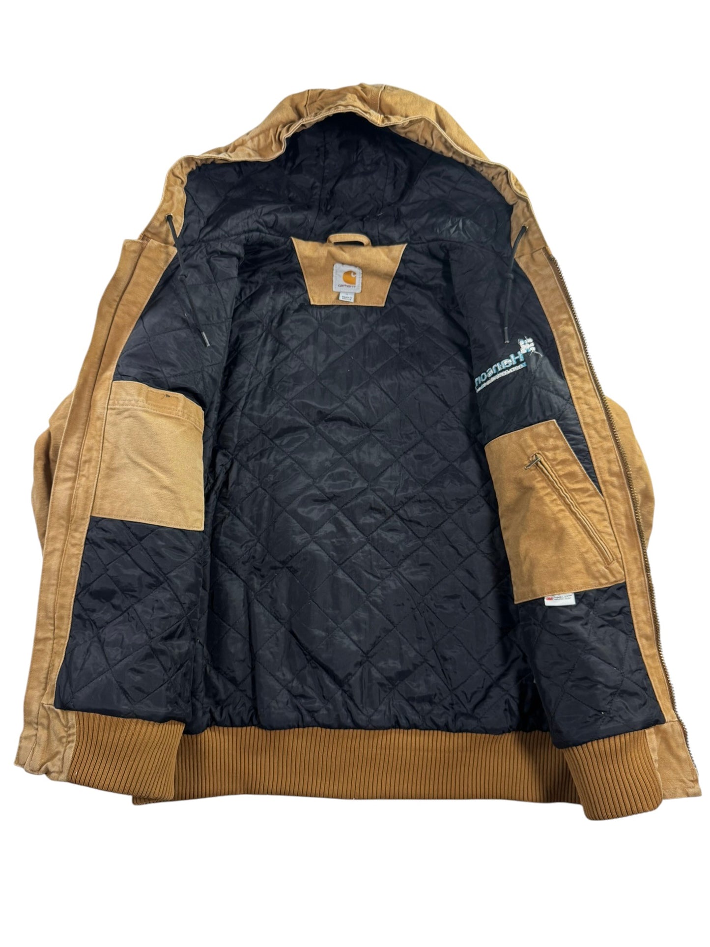 Carhartt Active Jacket Men's Size L Washed Duck Quilt Lined Insulated 104050 BRN