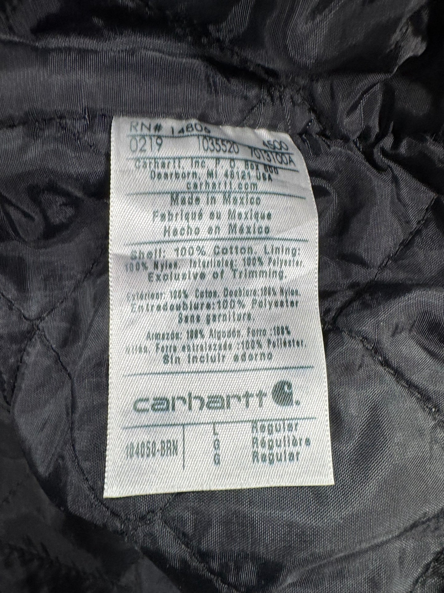 Carhartt Active Jacket Men's Size L Washed Duck Quilt Lined Insulated 104050 BRN