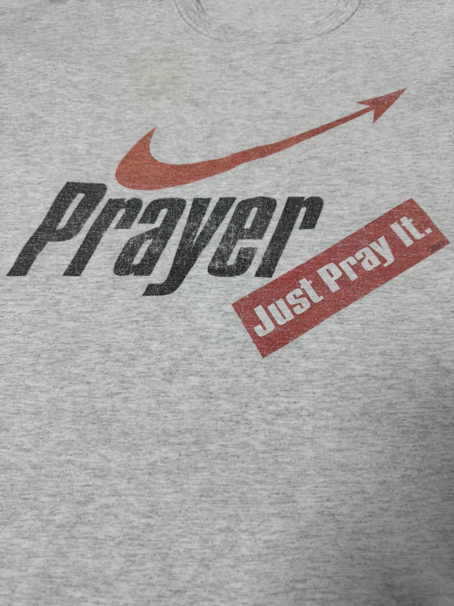 Vintage “Prayer / Just Pray It” Nike Parody Jesus Tee (XL)