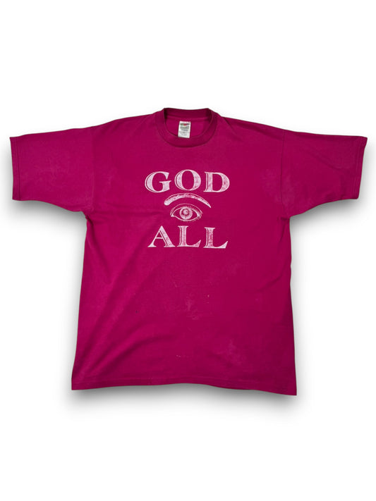 Vintage “God Sees All / Hold On Help Is On The Way” Jesus Tee (L)