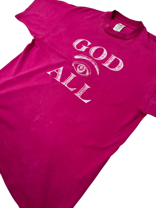 Vintage “God Sees All / Hold On Help Is On The Way” Jesus Tee (L)