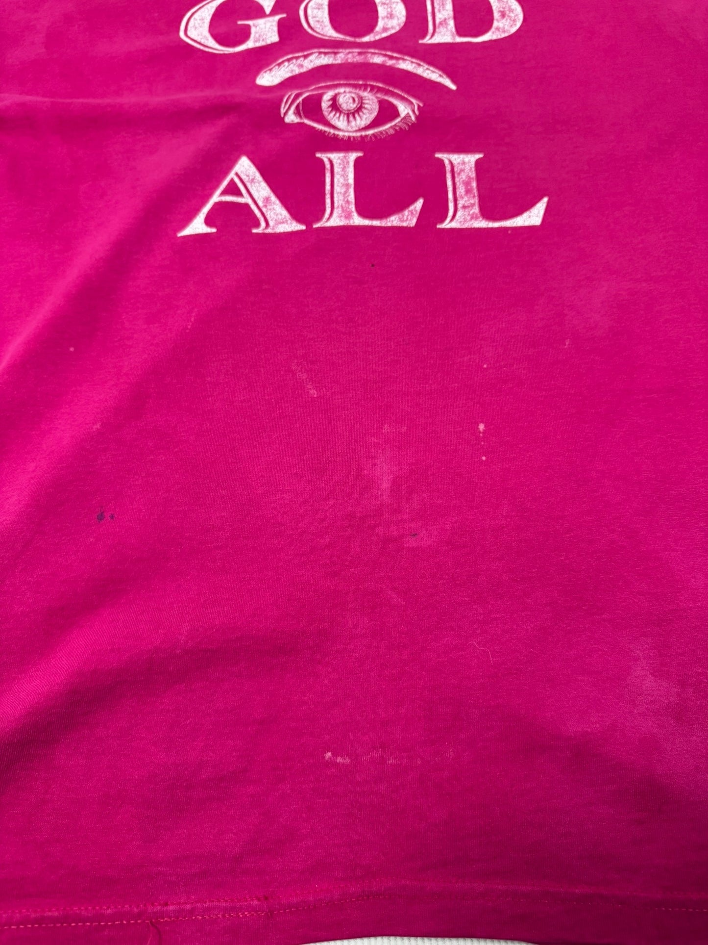 Vintage “God Sees All / Hold On Help Is On The Way” Jesus Tee (L)