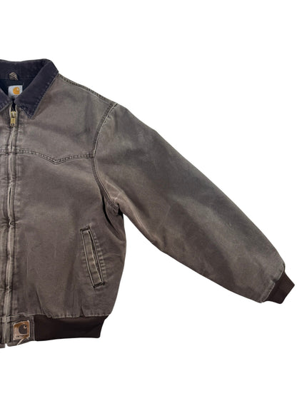 Vintage Carhartt J14 CHT Santa Fe Jacket Faded Dark Brown Quilt Lined Men's XL