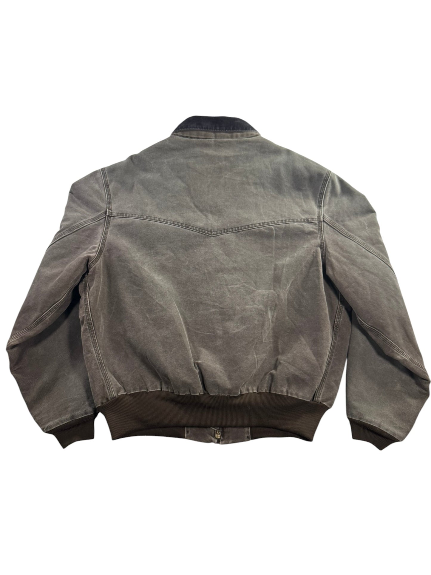 Vintage Carhartt J14 CHT Santa Fe Jacket Faded Dark Brown Quilt Lined Men's XL