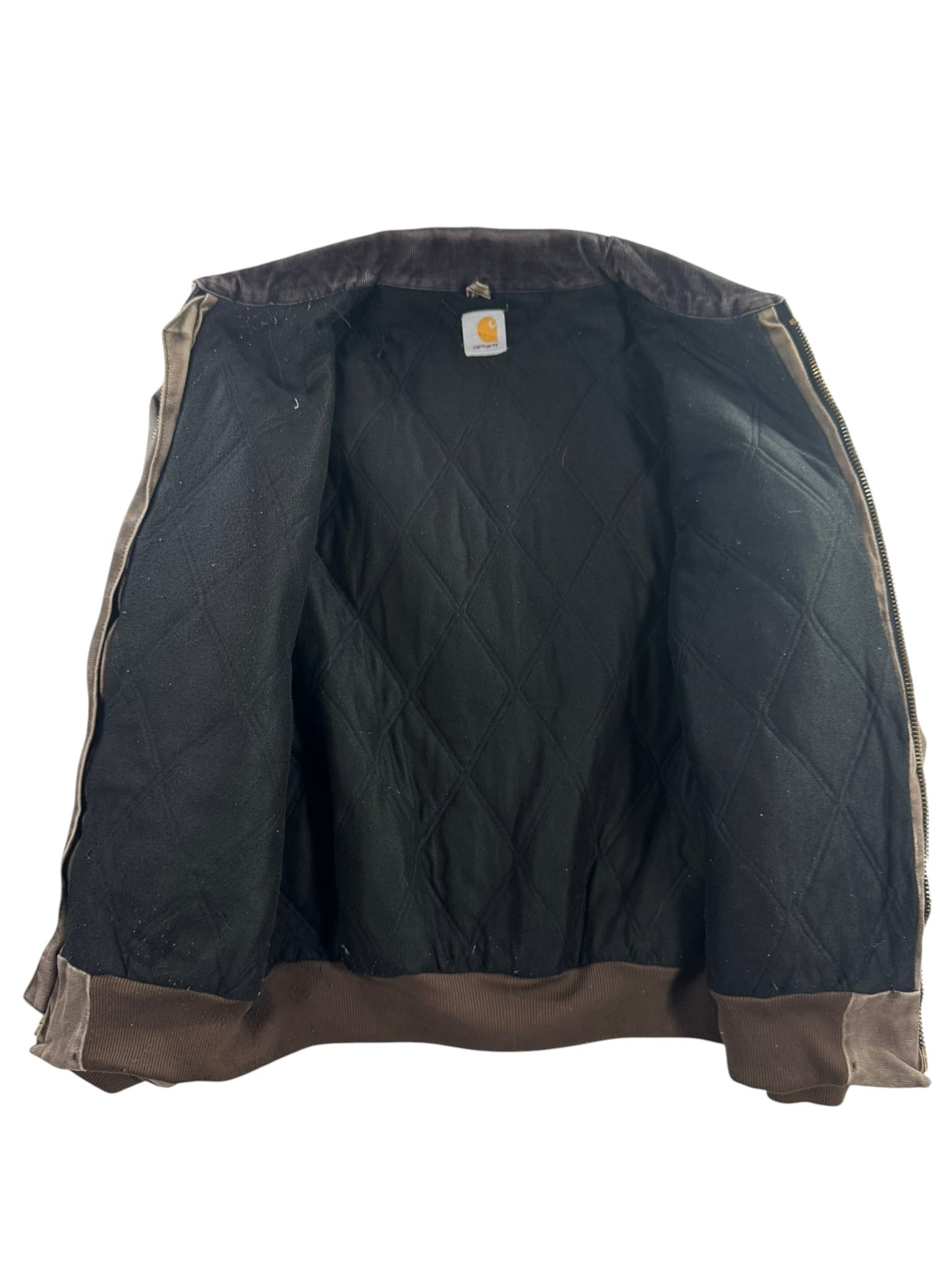Vintage Carhartt J14 CHT Santa Fe Jacket Faded Dark Brown Quilt Lined Men's XL